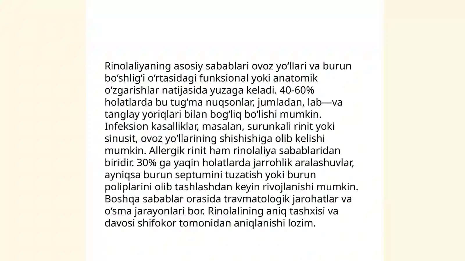 Rinolali uning sabablari va belgilari 4