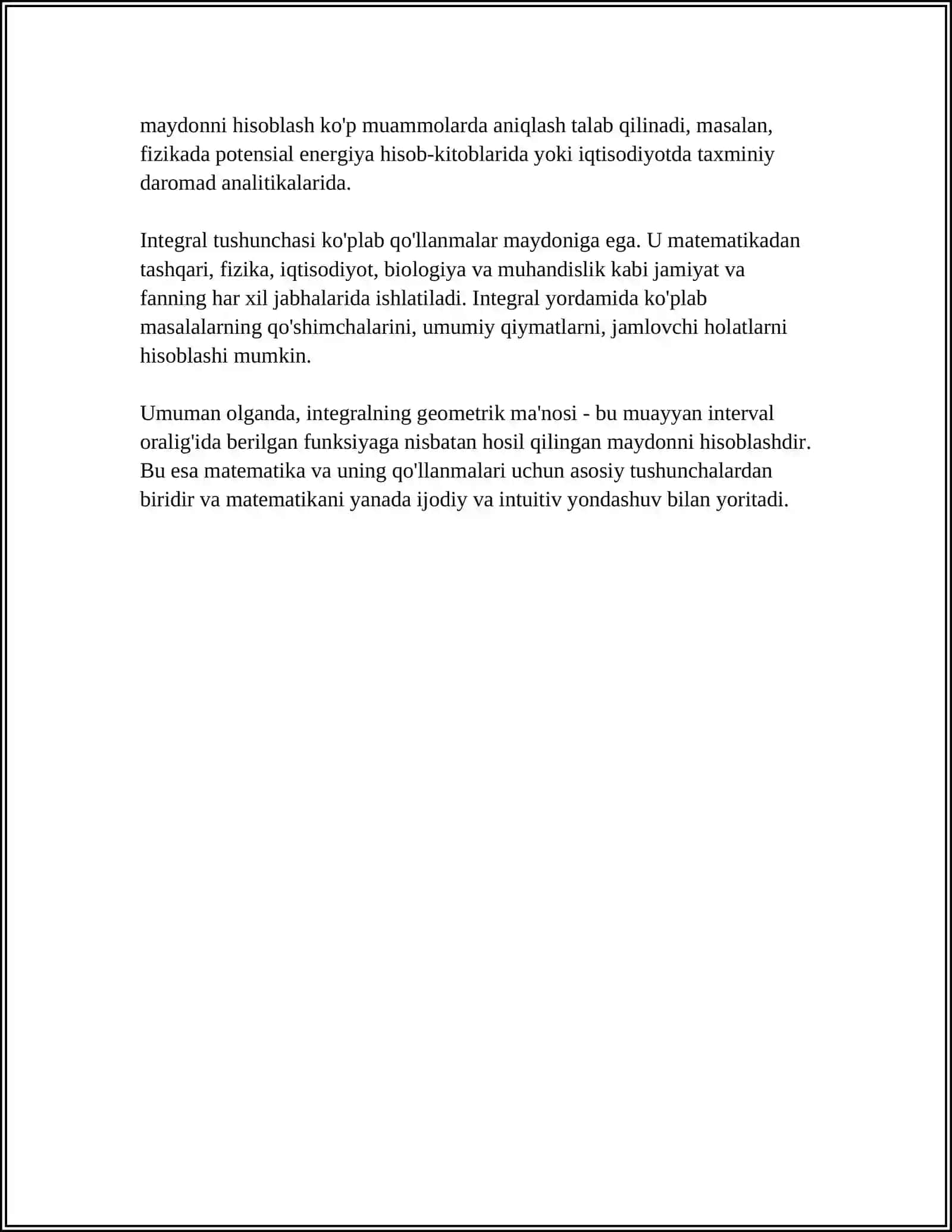 ANIQ INTEGRALNING GEOMETRIK TATBIQLARI 4