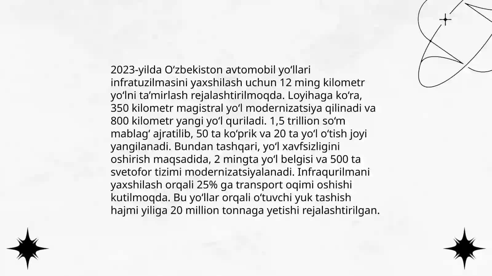 Transport tizimini davlat tomonidan qo’llab-quvvatlashni ta'minlash 4
