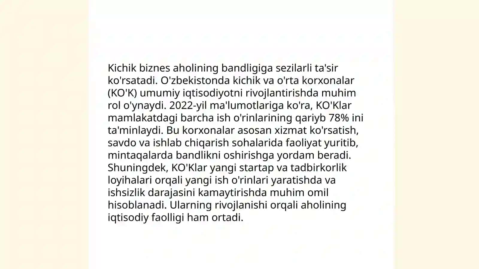 Kichik biznes va xususiy tadbirkorlik sub'ektlarining iqtisodiy ko‘rsatkichlari 4