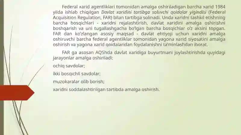 AQSH dadavlatxaridtizimi(Office of Federal procurement Policy) 4