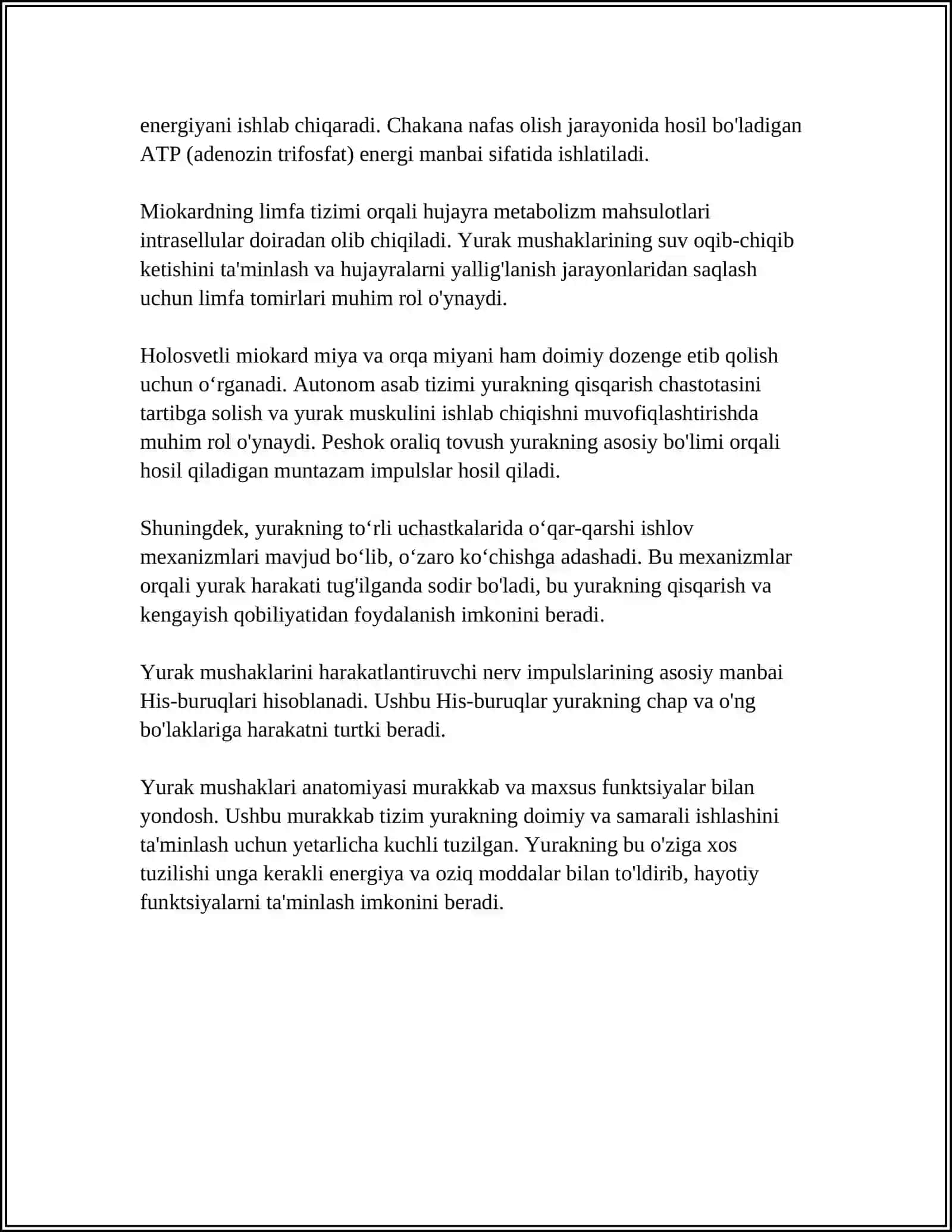YURAK MUSHAGINING ASOSIY FIZIOLOGIK XOSSALARI 4