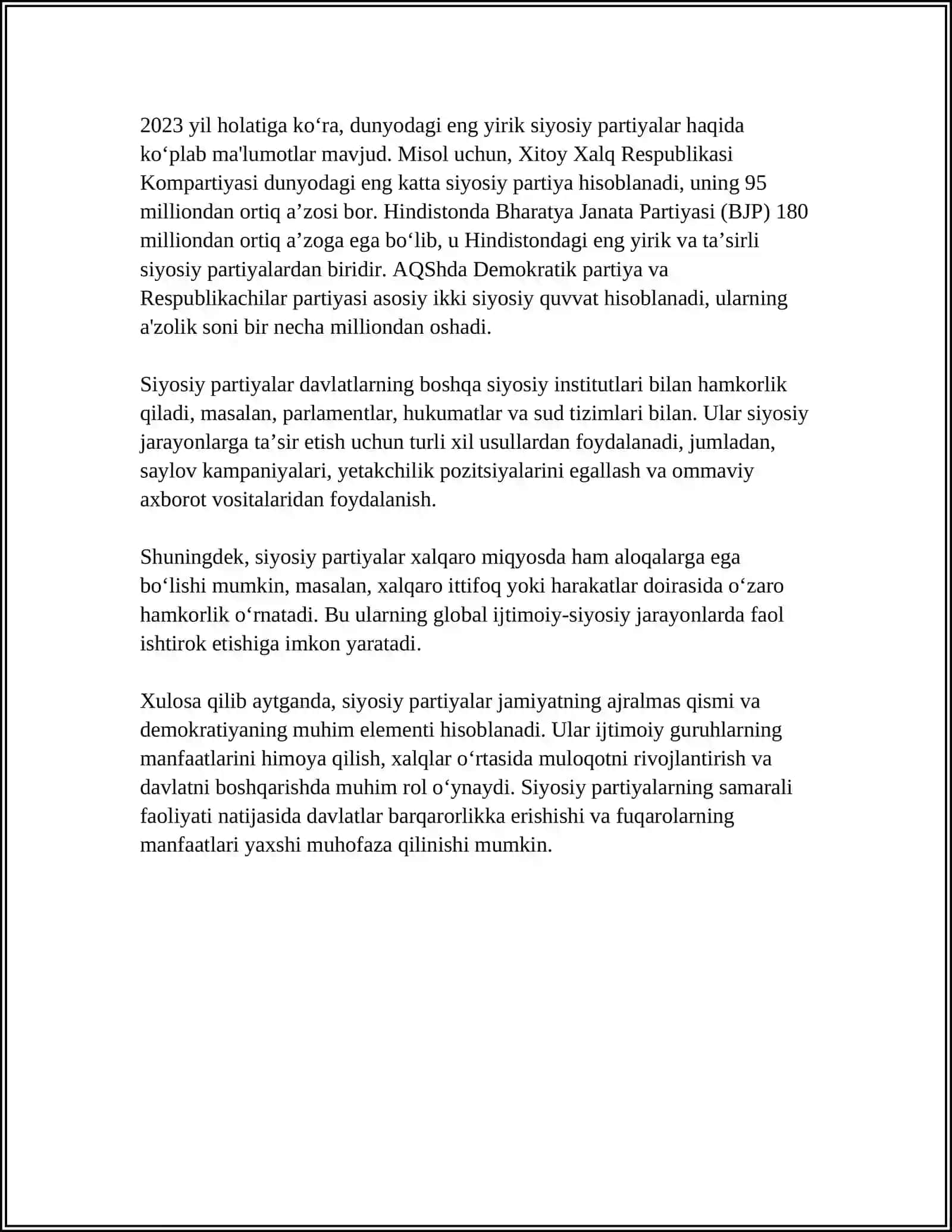 SIYOSIY PARTIYALARNING KONSTITUTSIYAVIY MAQOMI 4