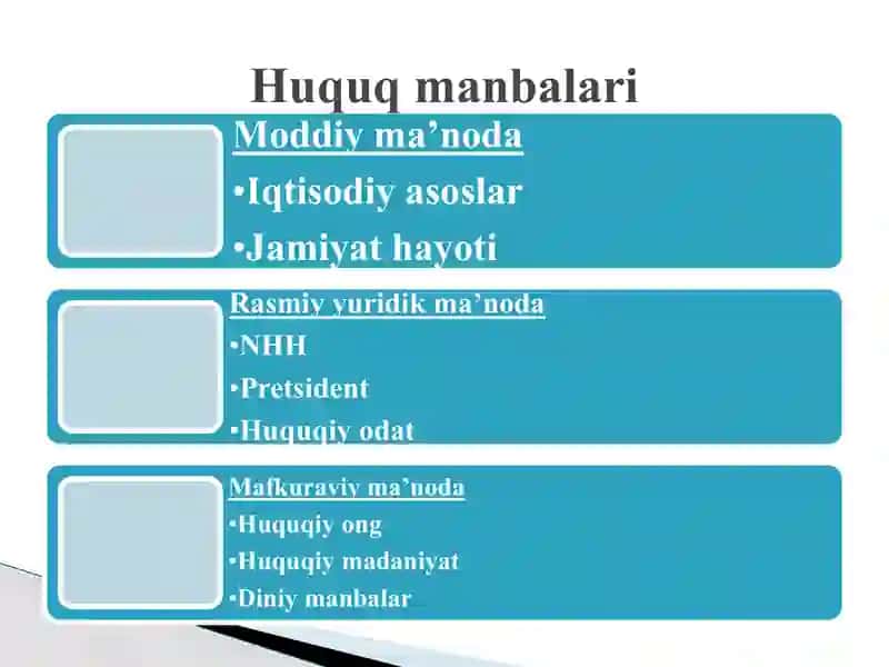 HUQUQ SHAKLLARI (MANBALARI) 4