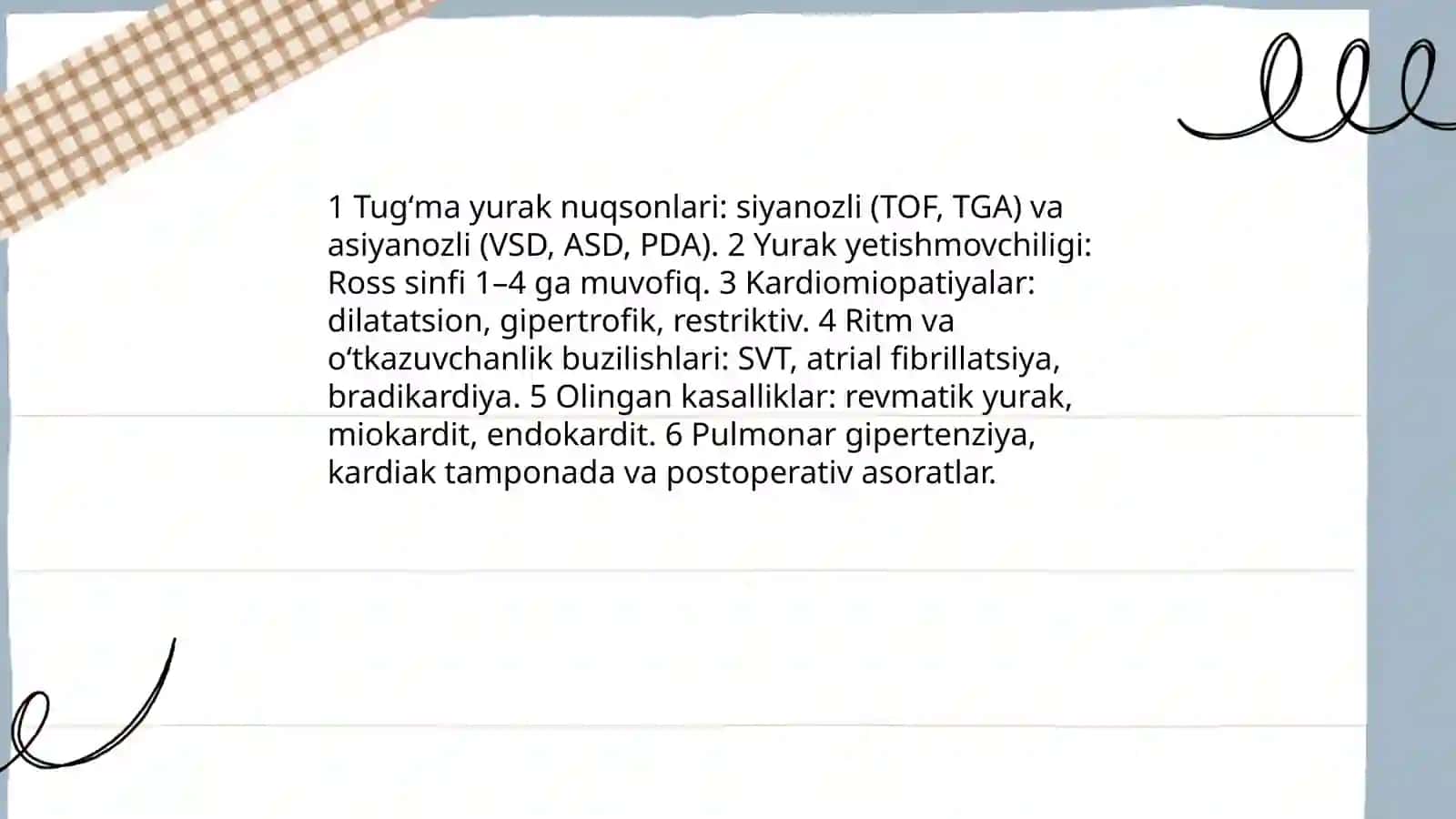 Ogʻir kasalliklari boʻlgan bolalarni tasniflang 4