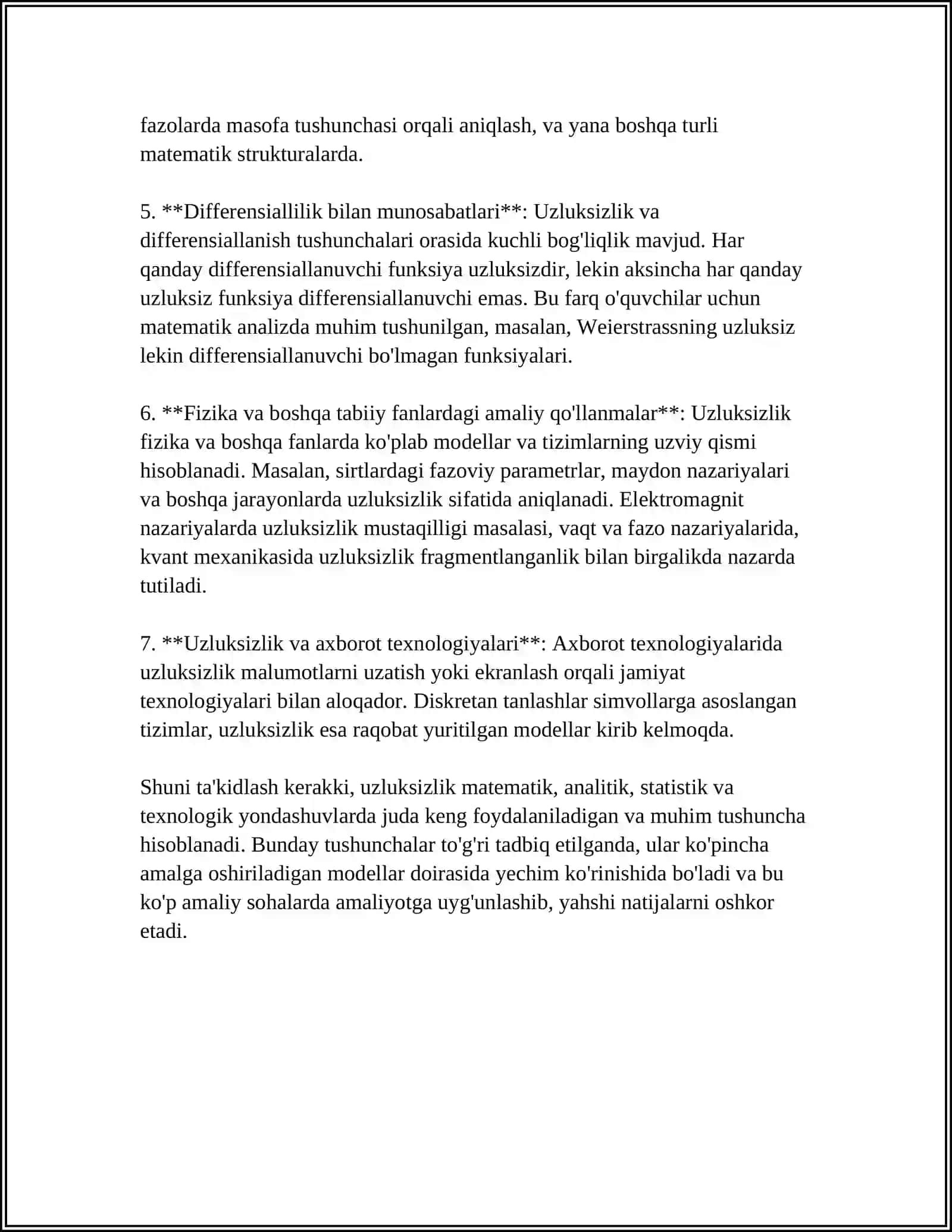 UZLUKSIZ FUNKSIYA VA UNING XOSALARI 4