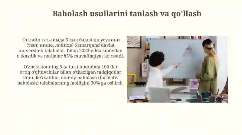 Maqsadlar, o‘quv materiallari va baholash usullari 4