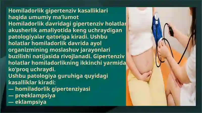 Homiladorlik davridagi gipertenziv holatlar. Preeklampsiya va eklampsiya 4