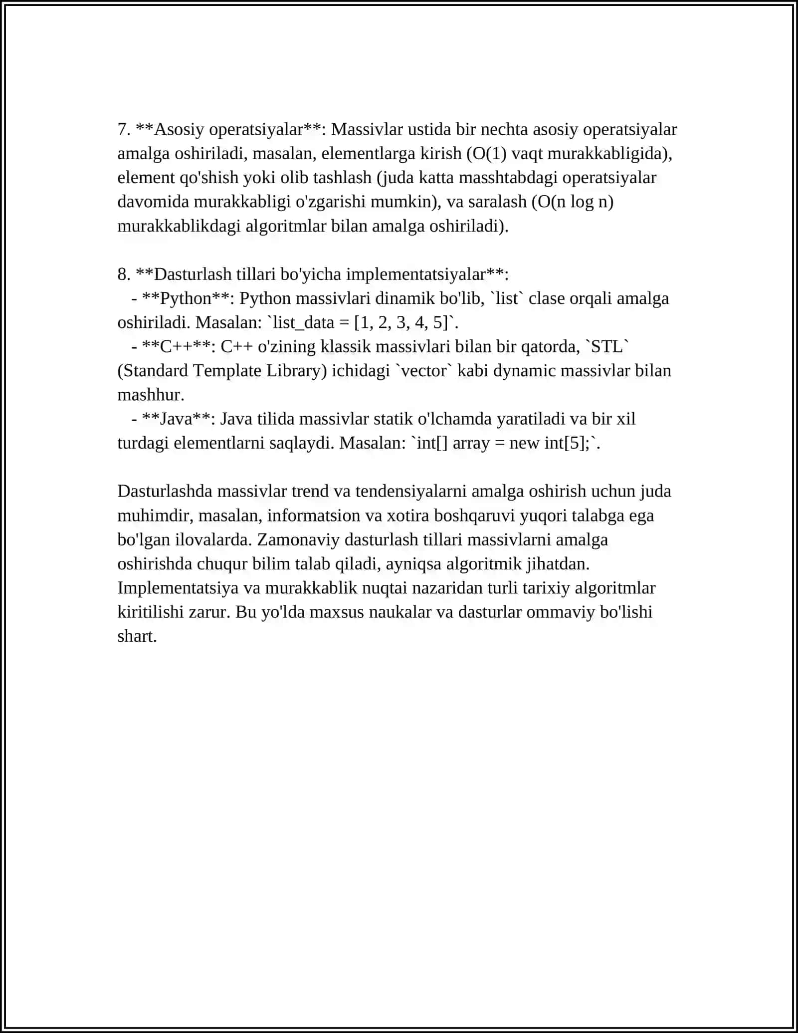 OBʼEKTLAR MASSIVI BILAN ISH YURITISH 4