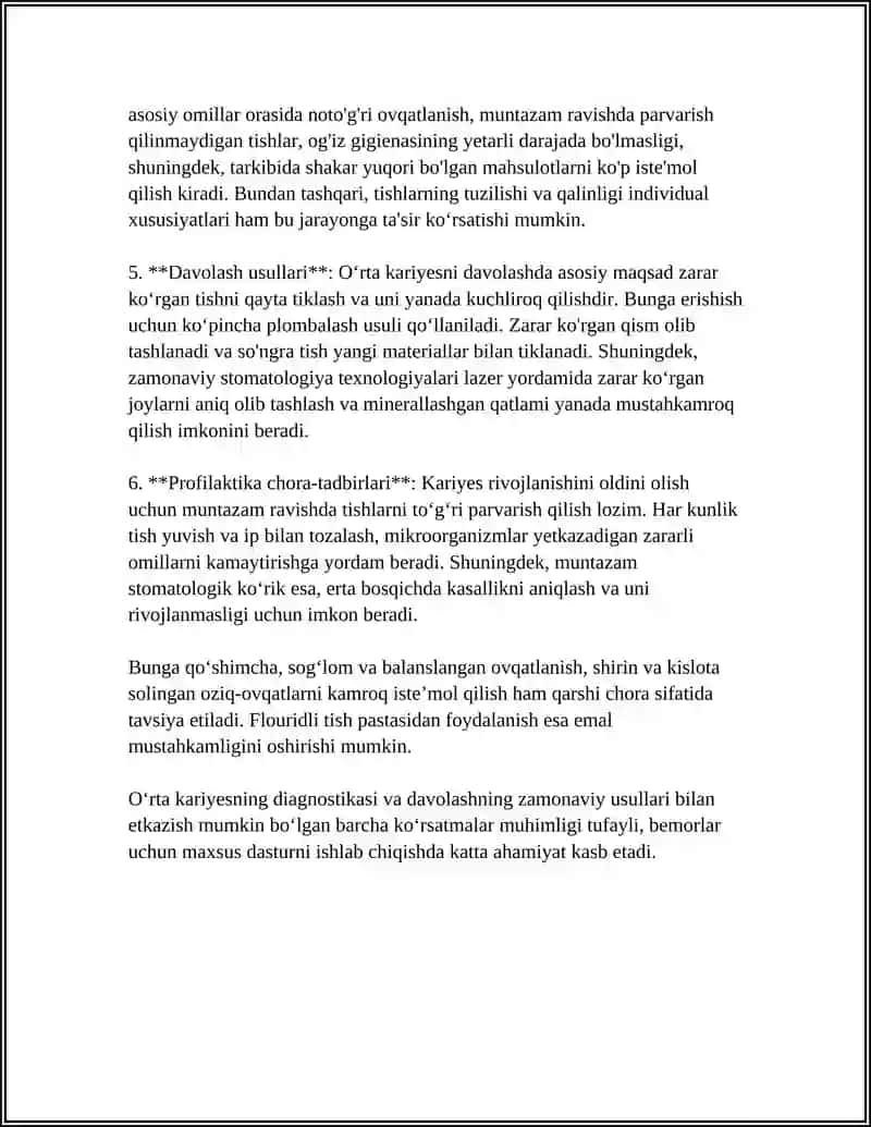 OʻRTA VA CHUQUR KARIES PATALOGIYASI 4