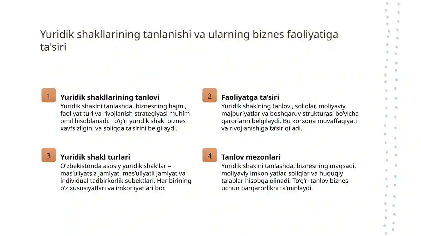 Korporatsiyalarning tashkiliy huquqiy ko‘rinishlari va ularni boshqarish 4