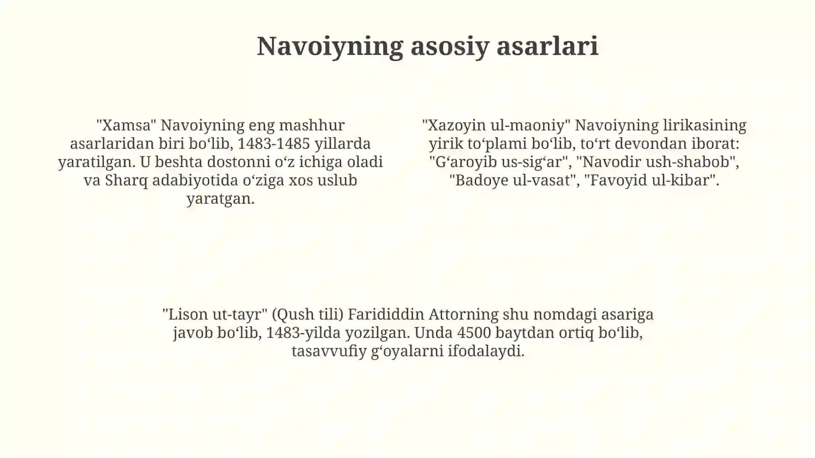 Alisher Navoiy va uning asarlari 4