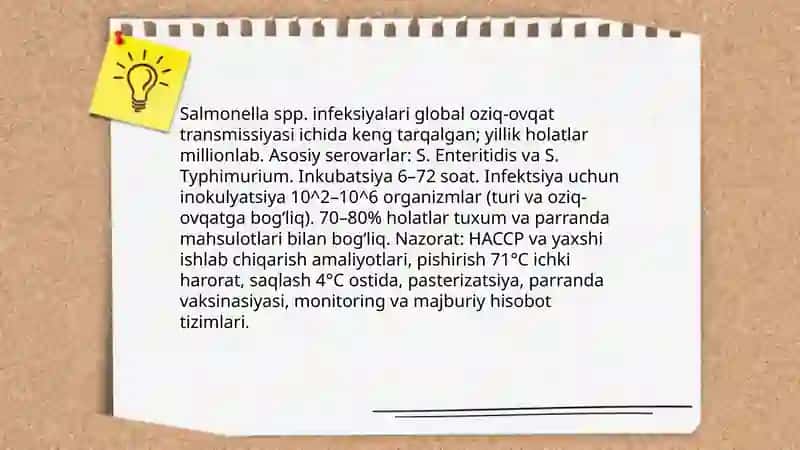 Oziq-ovqat yuqadigan infektsiyalar (antropozonlar, zoonozlar) 4