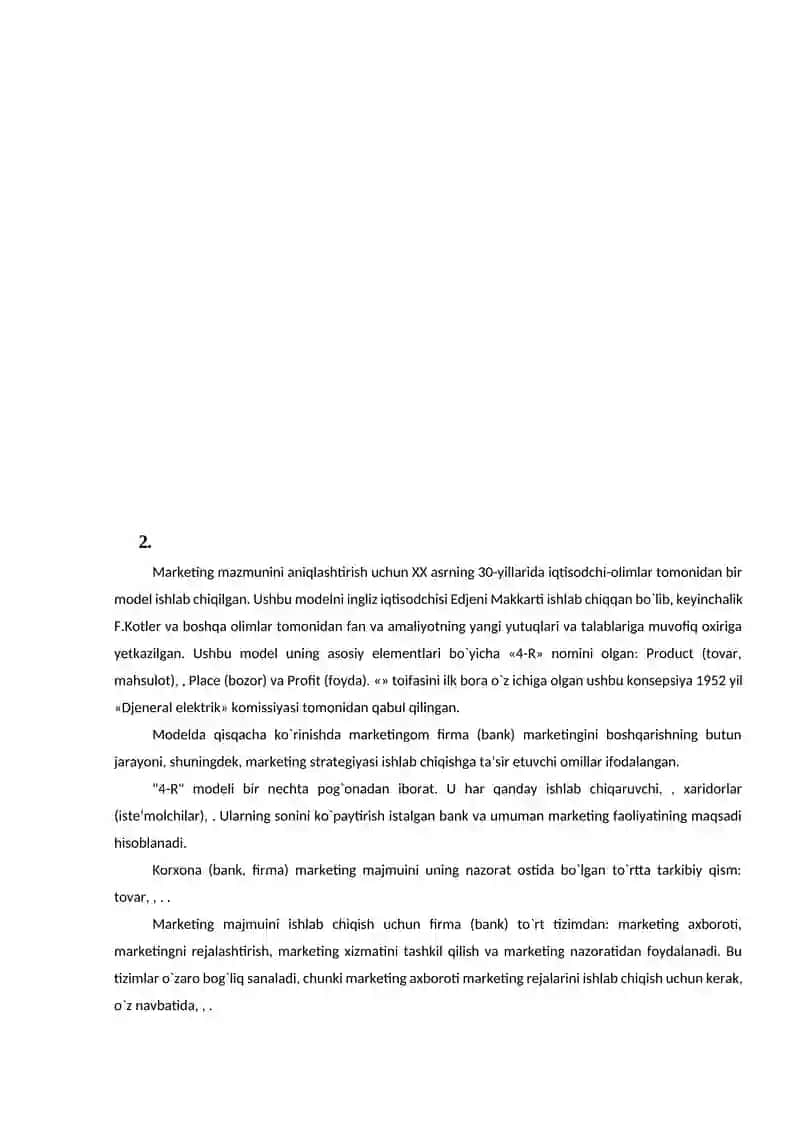 Banklarda marketingni joriy qilish o`ziga xos xususiyatlari 4