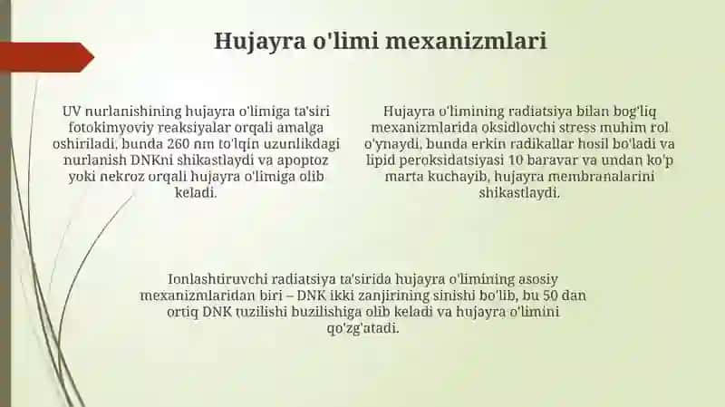 Ekalogik patalogiya radiotsion va ultrabinafsha nurlarning organizimga tasiri 4