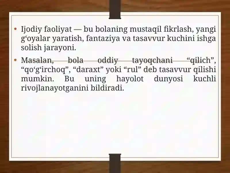Maktabgacha ta’limda bolalarni ijodiy faoliyatini tashkil qilish texnologiyasi 4