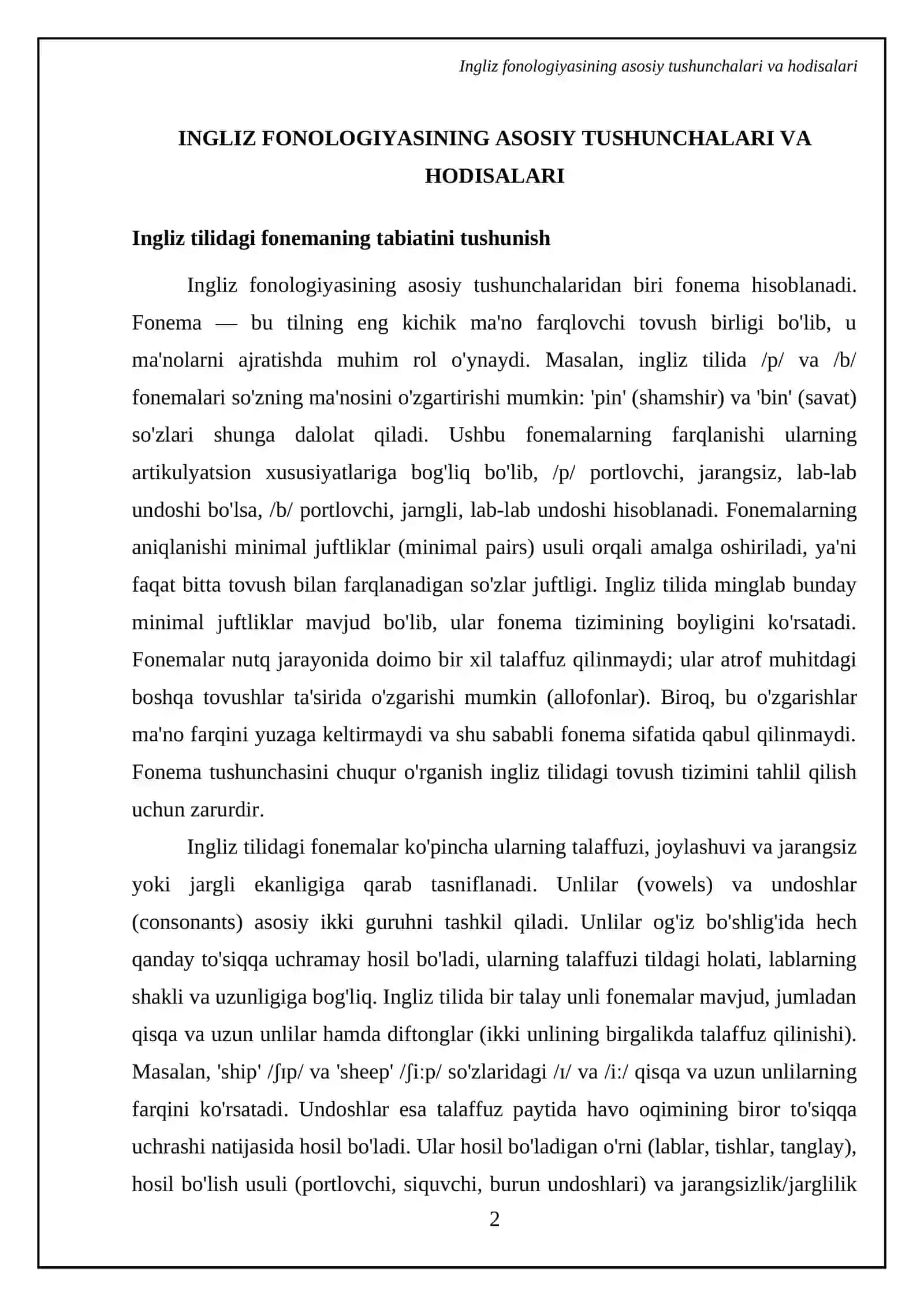 Subject matter of English phonology 4