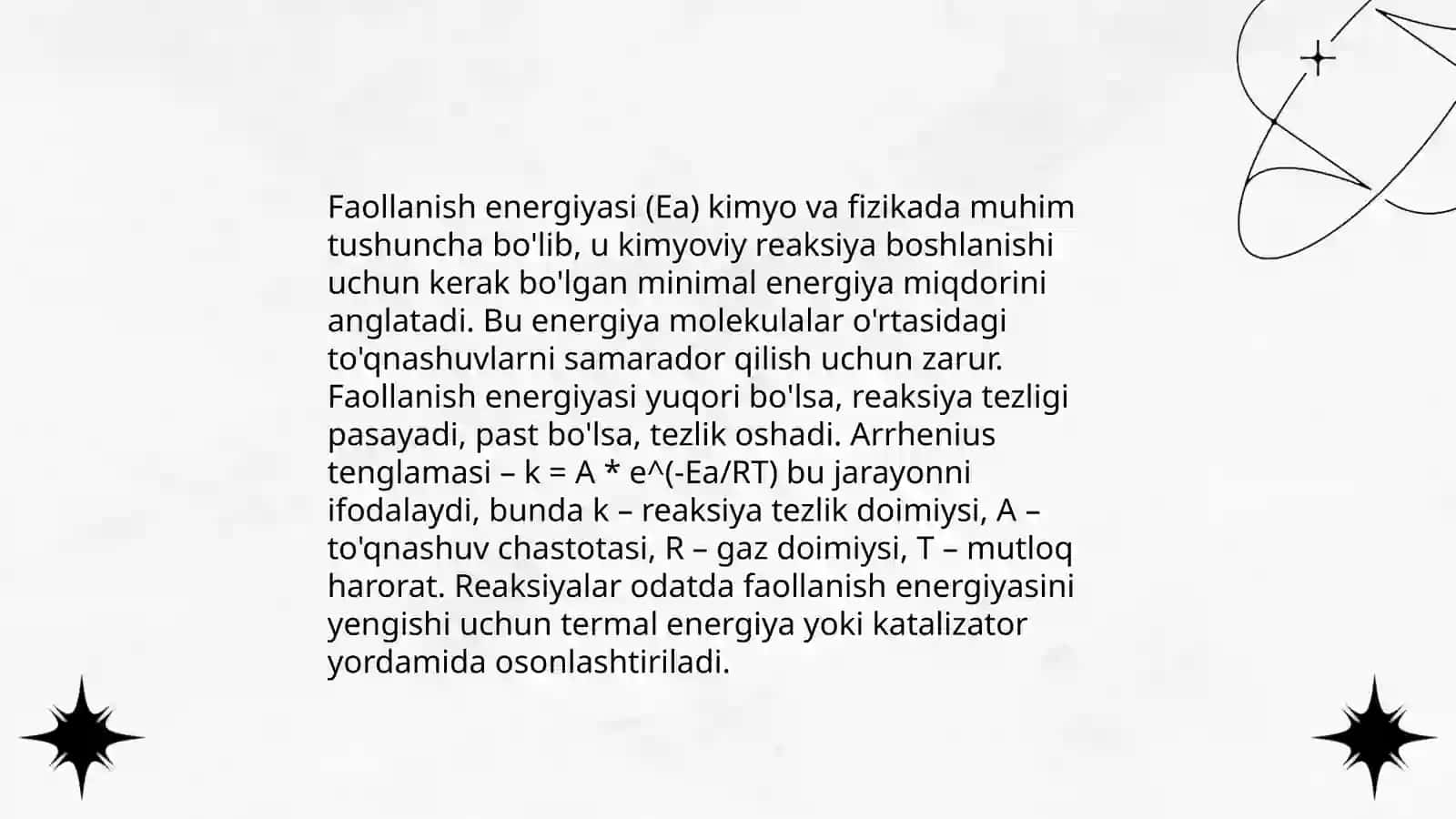 Kimyoviy reaksiyalarning kinetik parametrlarini va faollanish ener-giyasini aniqlash usullari 4