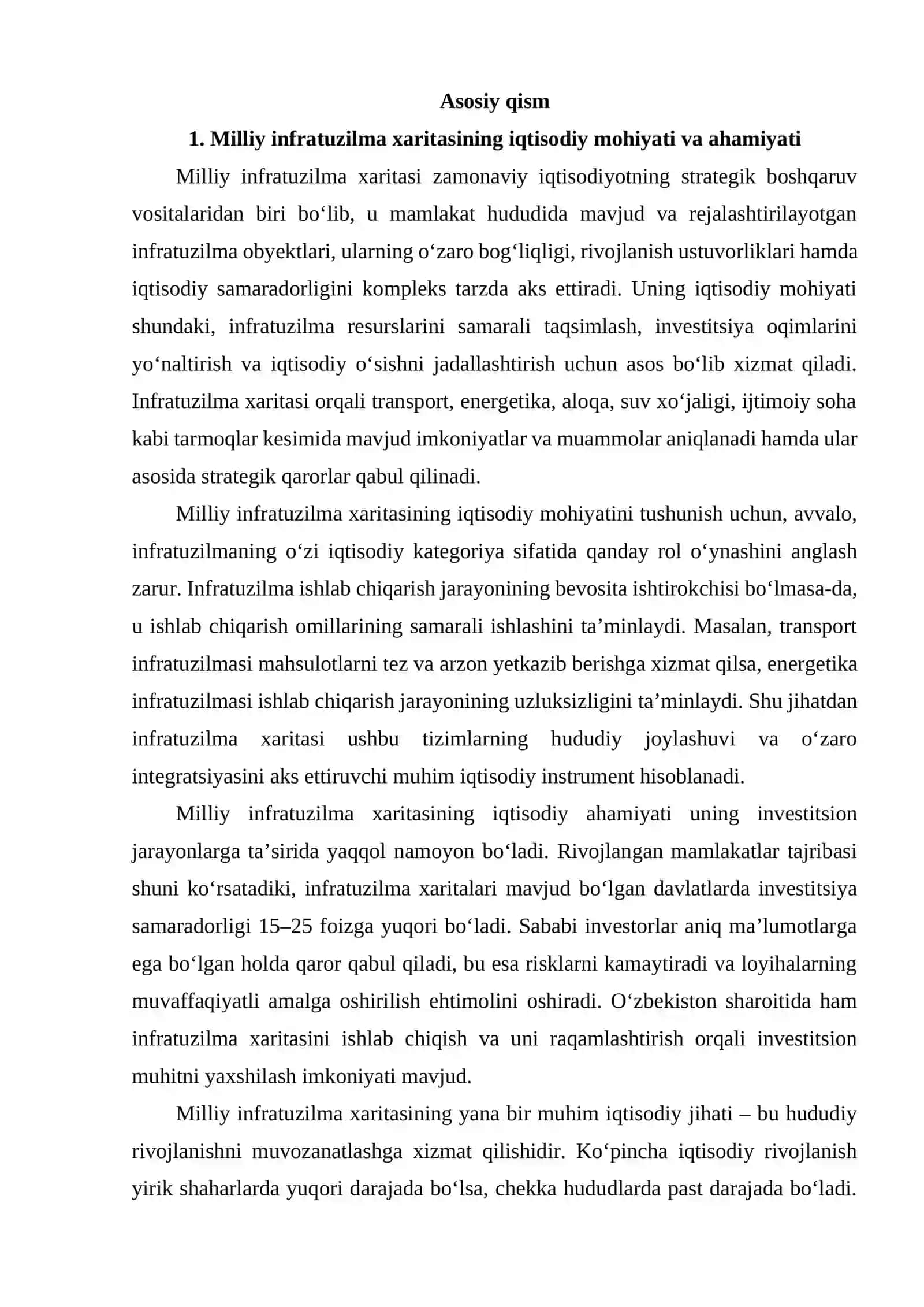O‘zbekistonda milliy infratuzilma xaritasini shakllantirishning dolzarb masalalari 4