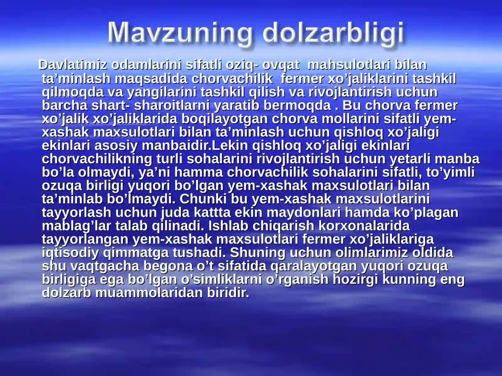 Suv o’simliklarining ozuqa manbai sifatidagi ahamiyati 4