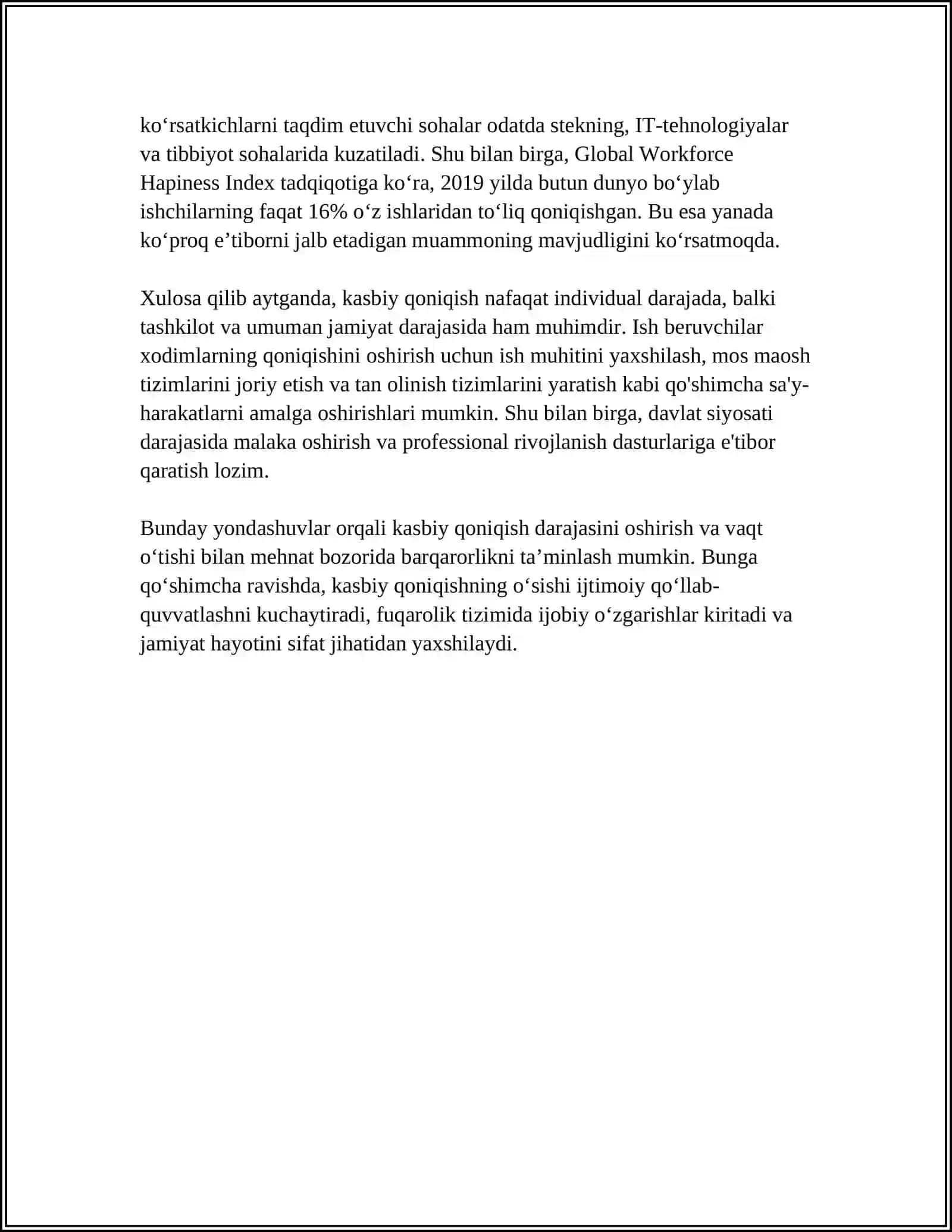 PEDAGOG SHAXSINI KASBIY QONIQQANLIK DARAJASINI DIAGNOSTIKA QILISH 4
