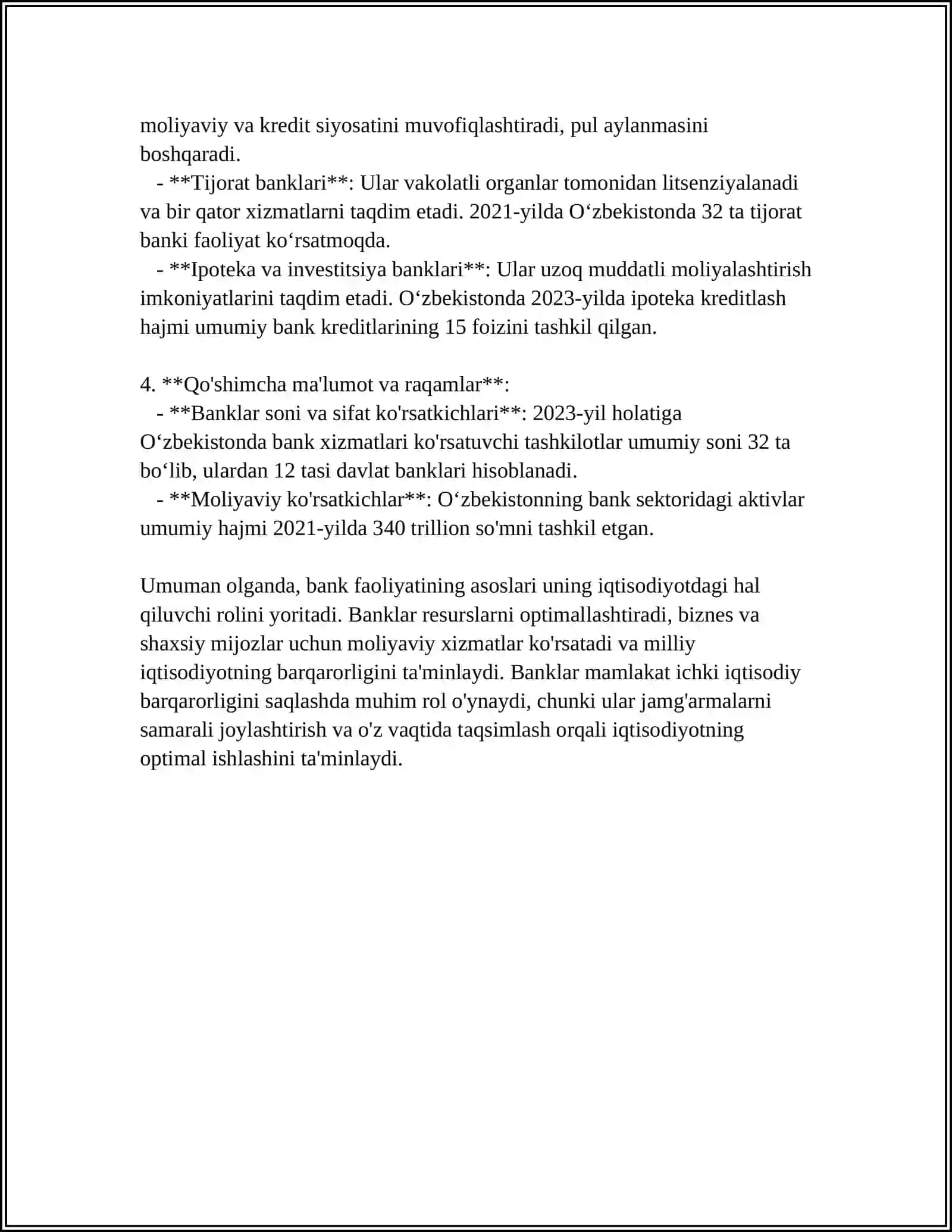BANK FAOLIYATINI TASHKIL ETISH VA BANKLARNING TASHKILIY TUZILMASI 4