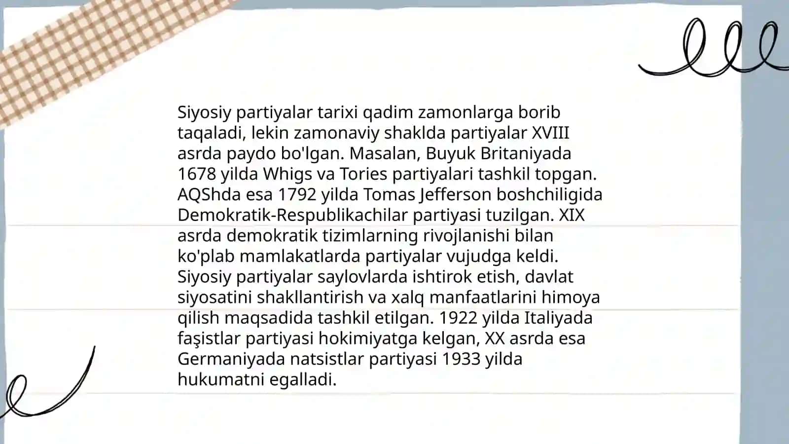 Siyosiy partiyalar tushunchasi ròli va ularning asosiy funksiyalari 4