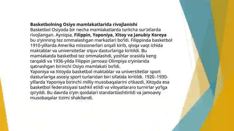Basketboloʻyini Olimpiaoʻyinlari dagi rivojlanishi tarixi 4