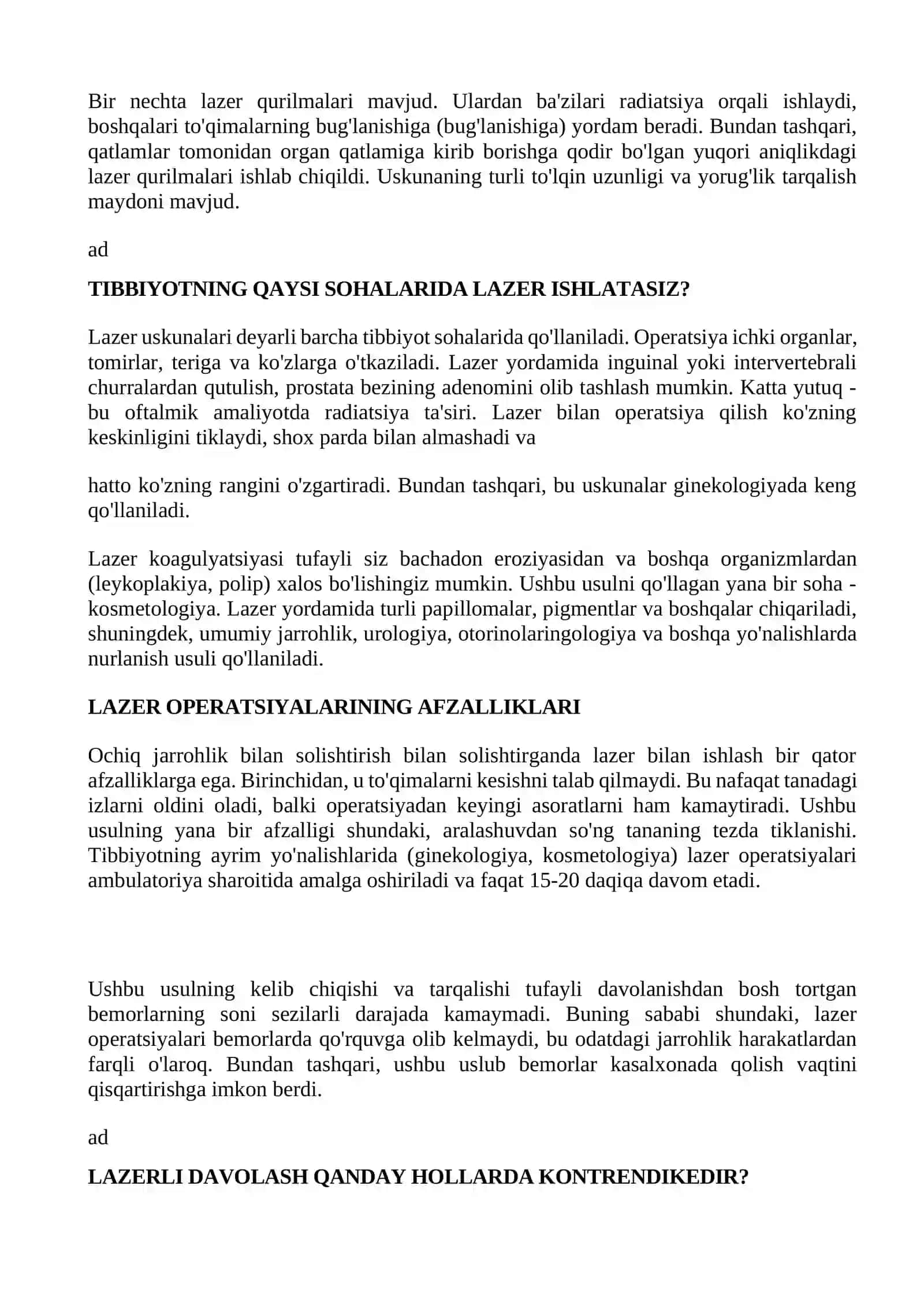 LAZERLARNI JARROXLIKDA QO’LLASH 4