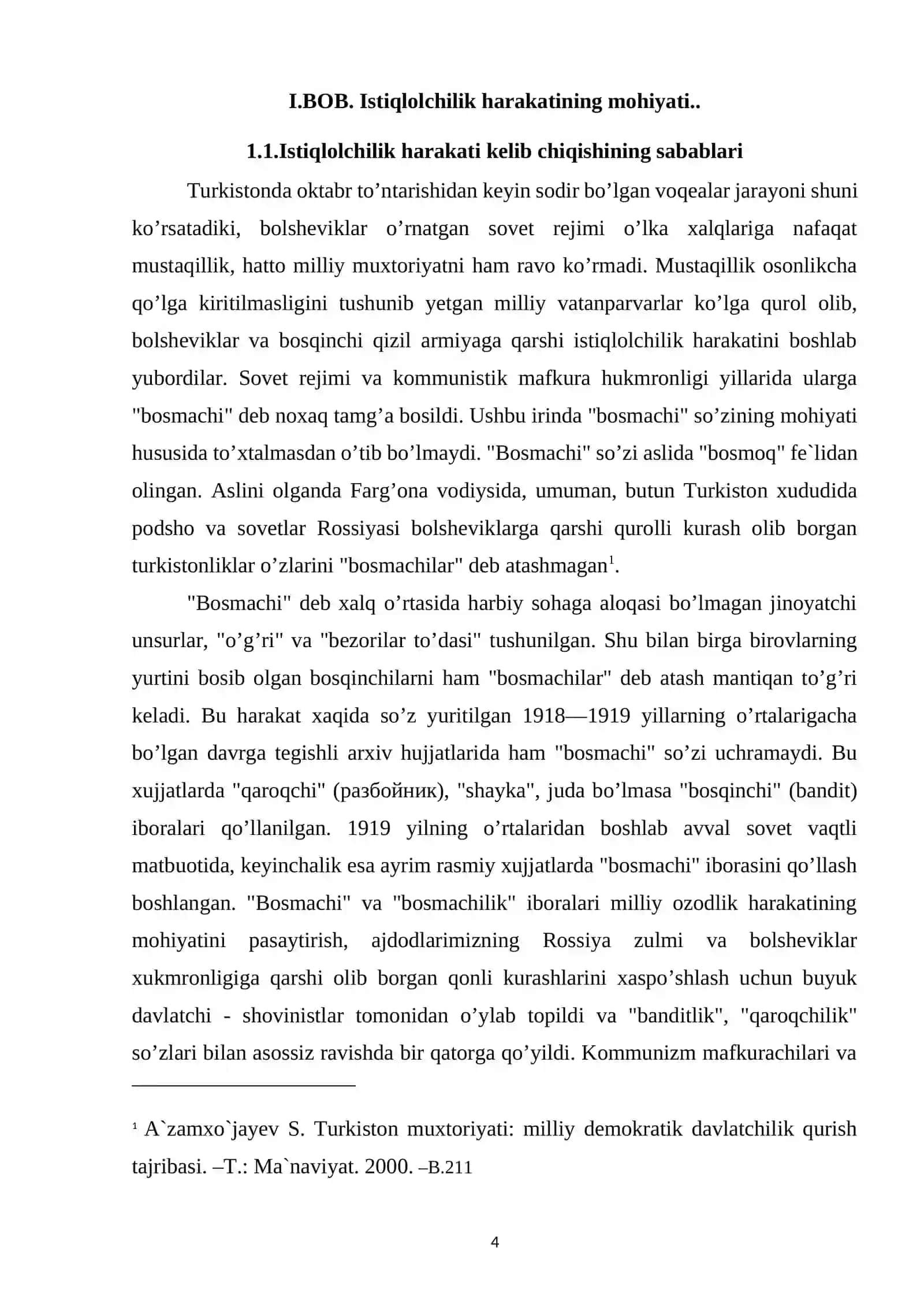 Turkistondagi istiqlolchilik harakatining o’ziga xos milliy xarakteri va xususiyatlari 4