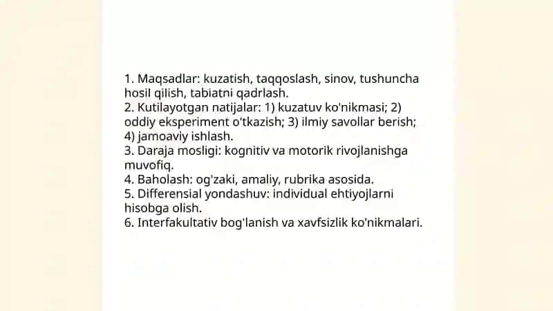 Boshlang‘ich maktablarda tabiiy fanlarning mazmuni, o‘quv dasturining tahlili 4