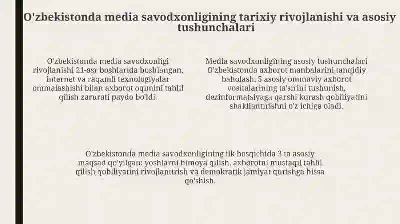 Mediasavodxonlik boʻyicha xalqaro tajriba va uni Oʻzbekistonga moslashtirish 4