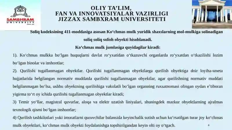 Yuridik va jismoniy shaxslarning er-mulkiga soliq 4