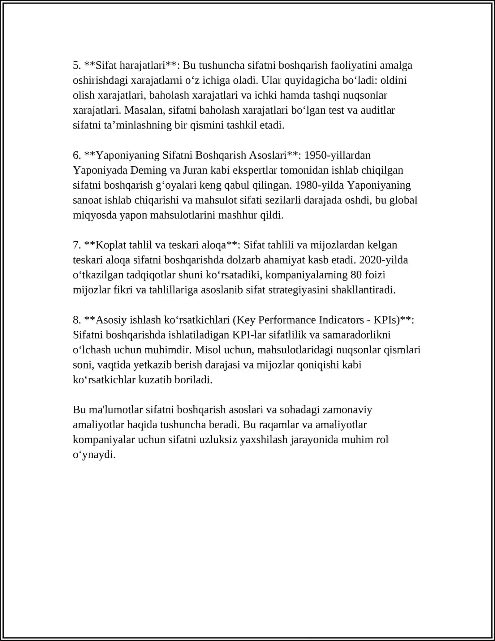 KORXONA SIFATINI BOSHQARISH TIZIMINI ISHLAB CHIQISH 4
