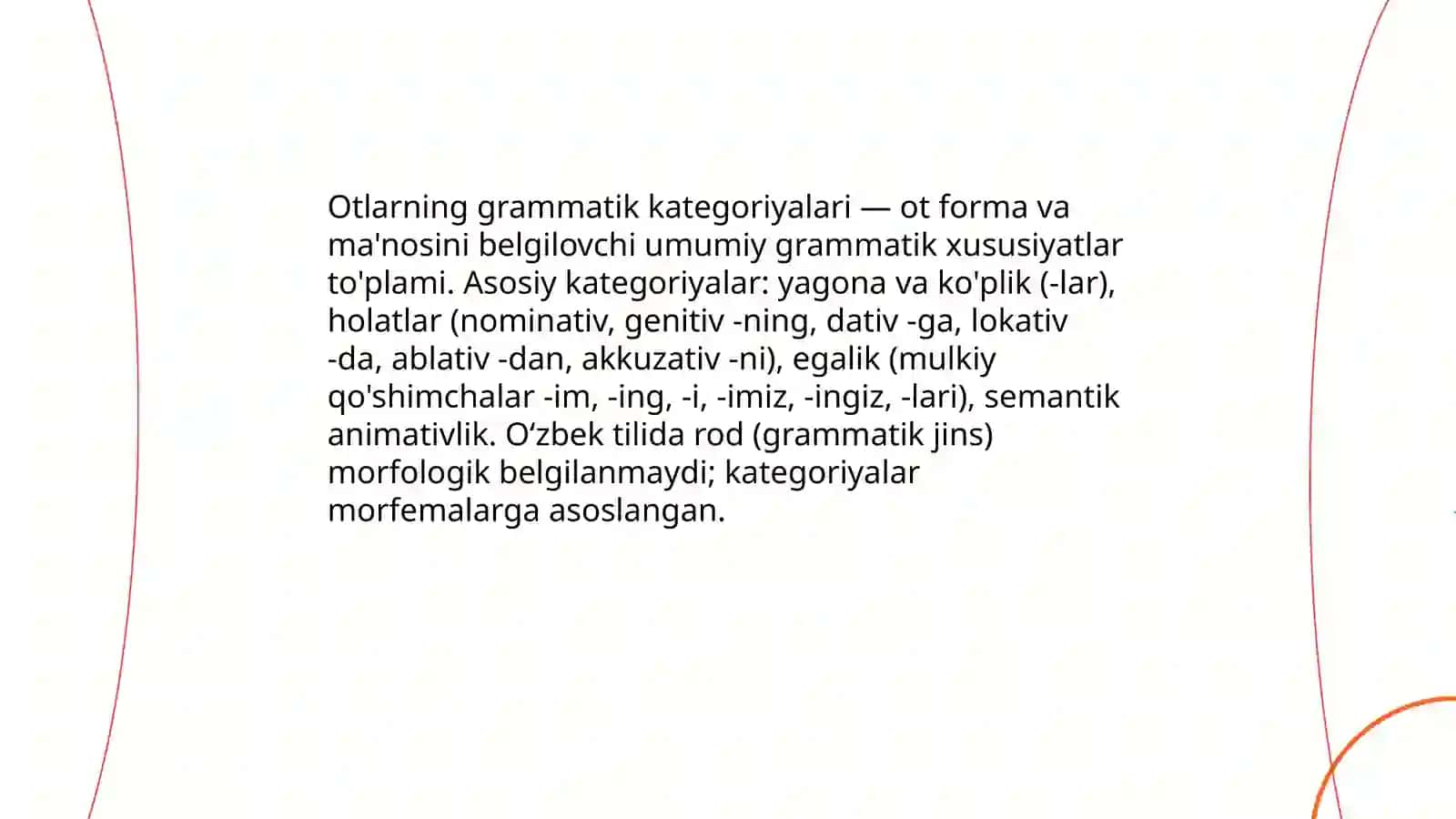 Otning lugʻat shakli (leksik bazaviy shakl) haqida tushuncha 4