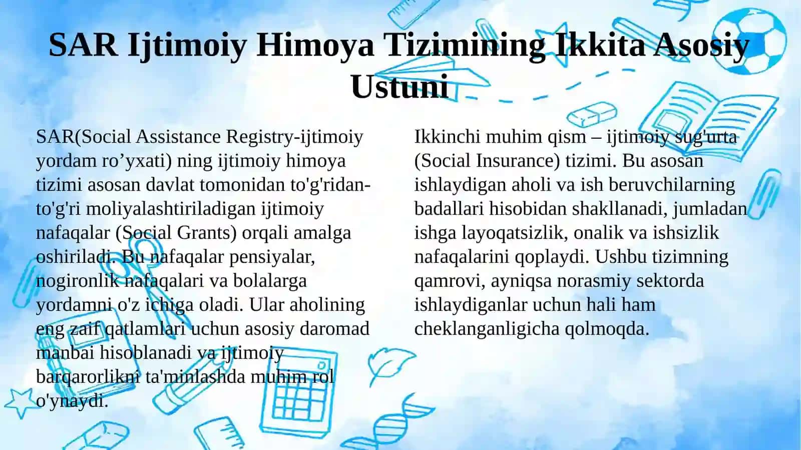 Aholini ijtimoiy himoya qilishni moliyalashtirish – Janubiy Afrika Respublikasi misolida 4
