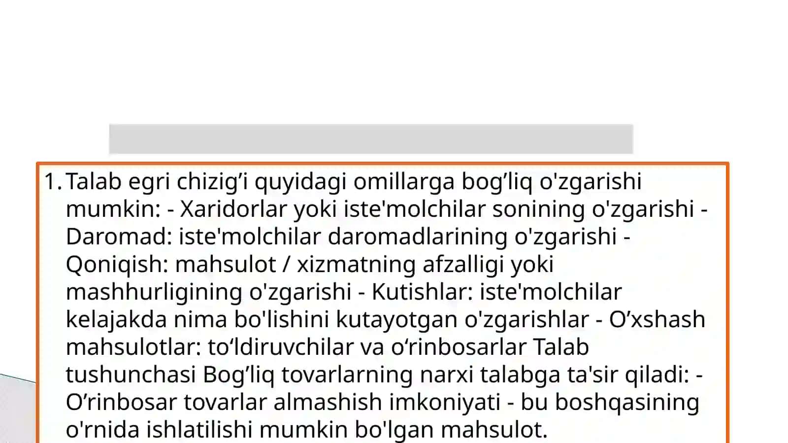 Talab va taklif nazariyasi. Bozor muvozanati 4