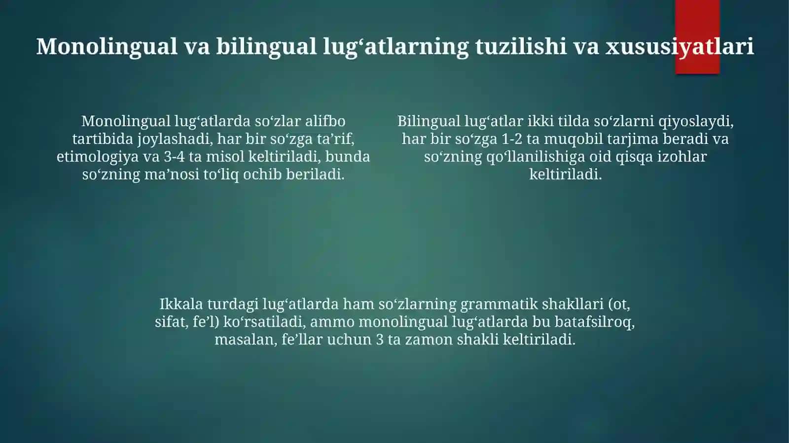 Oʻzbek leksikografiyasining asosiy bosqichlari va xususiyatlari 4