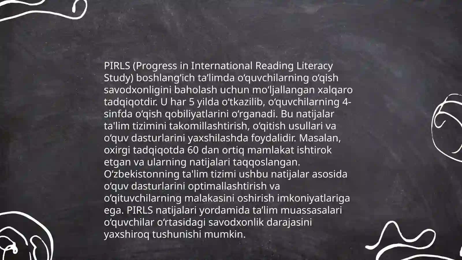 PIRLS xalqaro tadqiqotlarining ta'lim sifatini oshirish 4