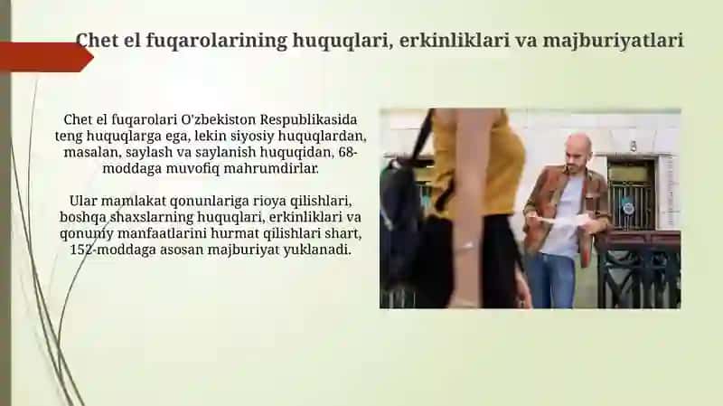 Chet el fuqarolari va fuqaroligi boʻlmagan shaxslarni huquqiy xolati 4