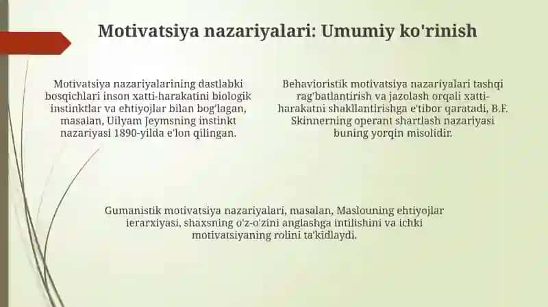Motiv va motivatsiya muommosi 4