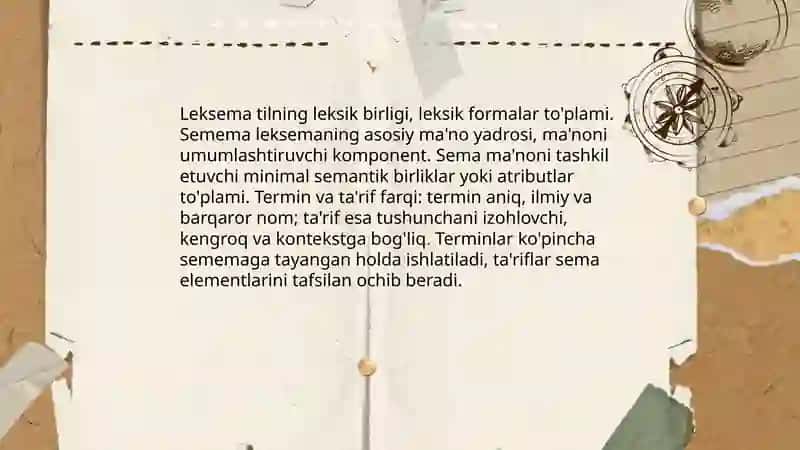 Leksemaning semantik tabiati 4