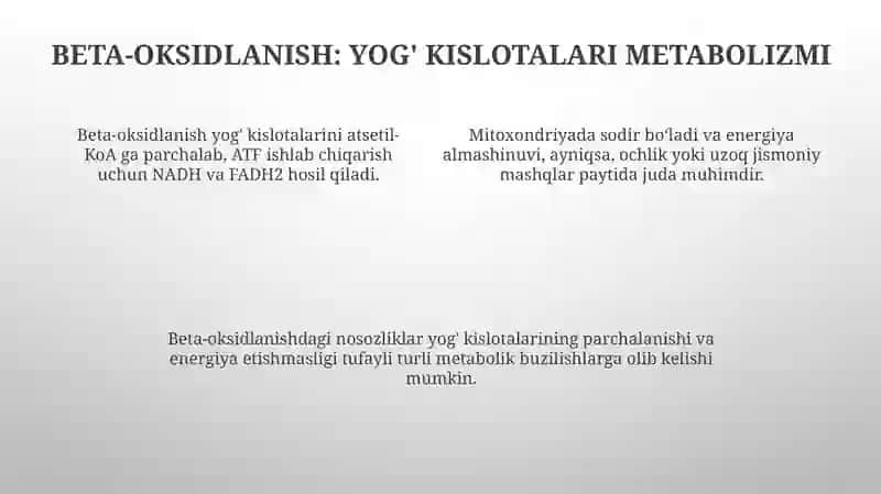 Metabolizm jarayonida energiya hosil boʻlishi va sarflanishi 4