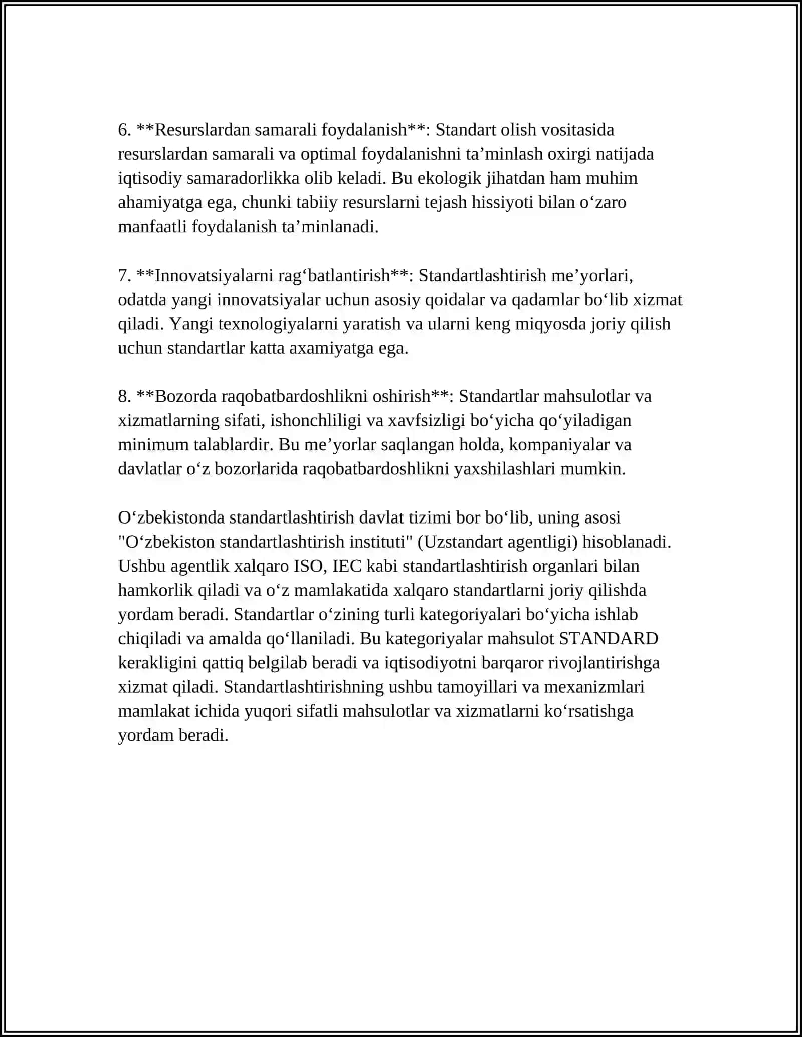 STANDARTLASHTIRISHDA ASOSIY TAMOYILLARI VA O'ZBEKISTONDA JORIY ETILGAN HALOL STANDARTLARI 4