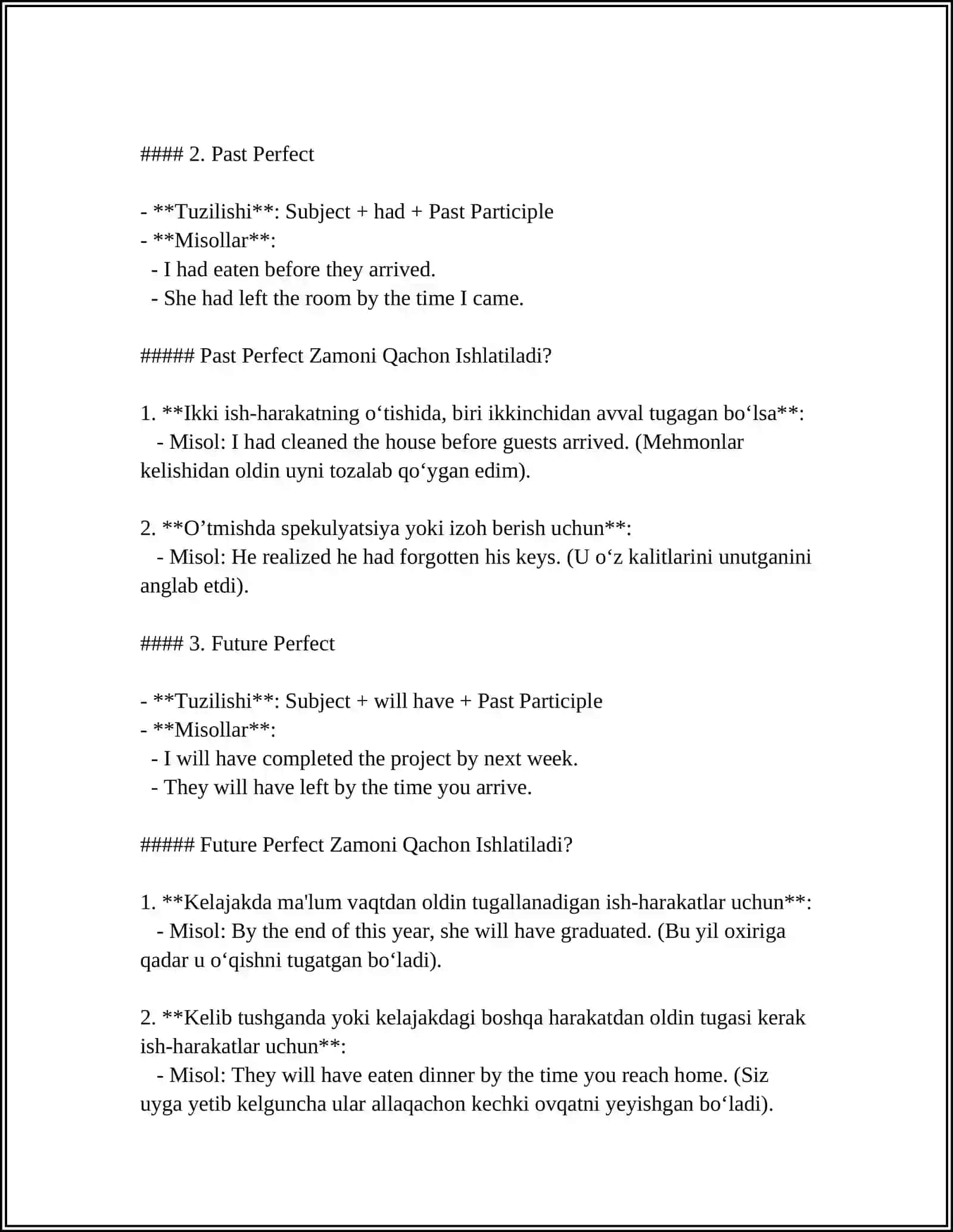 PERFECT TENSES SLAYD 4