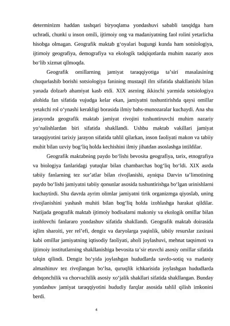 Geografik maktab va uning sotsiologiya tarixida tutgan oʻrni 4
