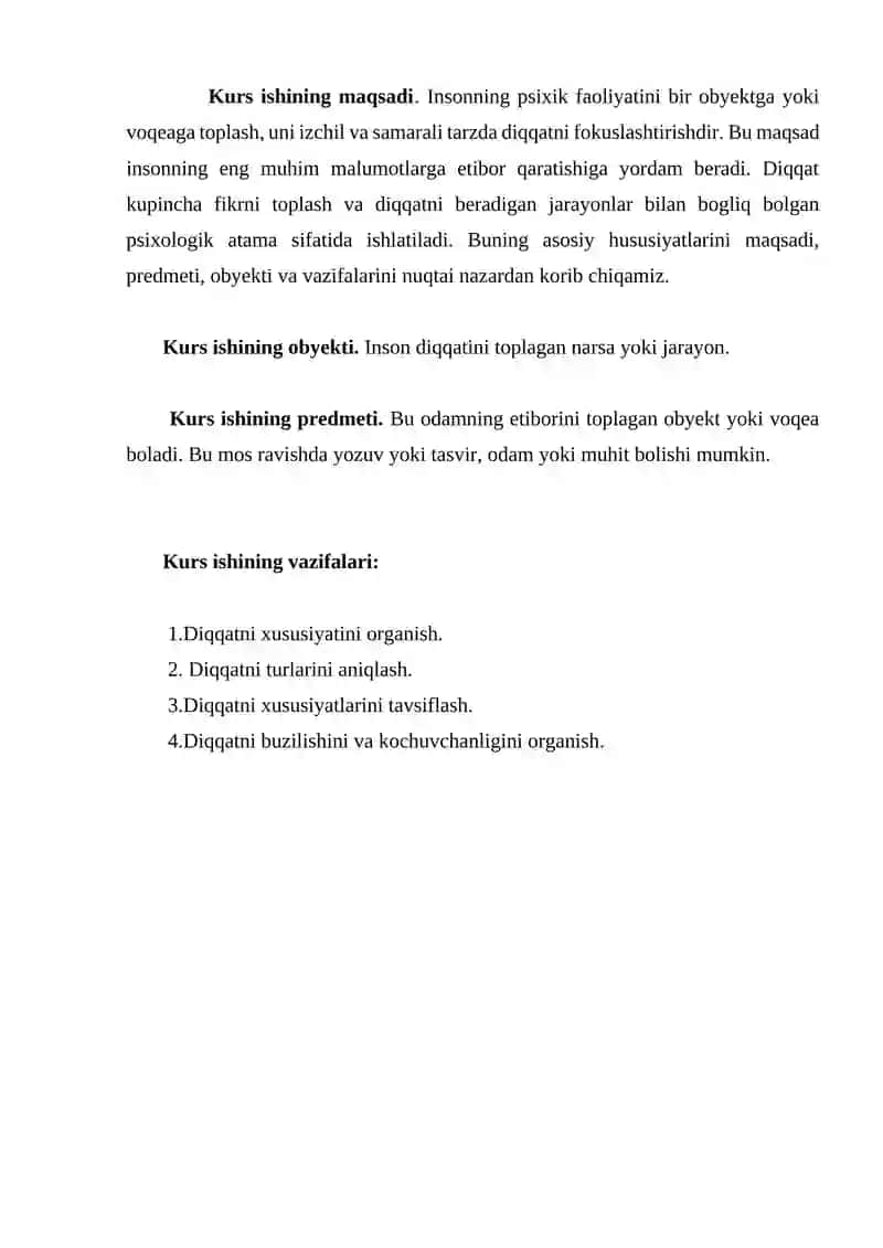 Diqqat xususiyatlari 4