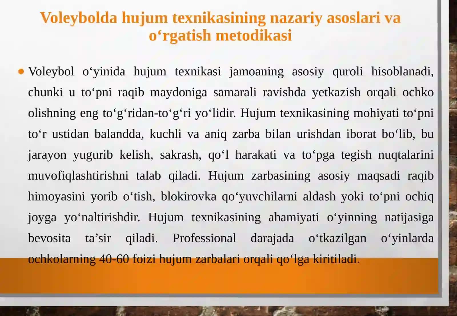 Voleybolo‘yinidahujumvahimoyatexnikasinio‘rgatish 4