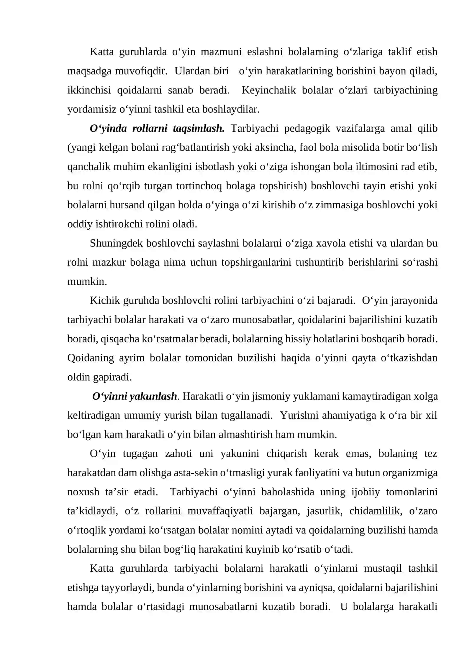 Harakatli o‘yinlarni tashkil etish va o‘tkazish metodikasi 4
