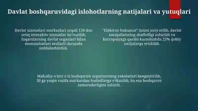 Mustaqillik yillarida davlat boshqaruv tizimida amalga oshirilgan islohotlar 4